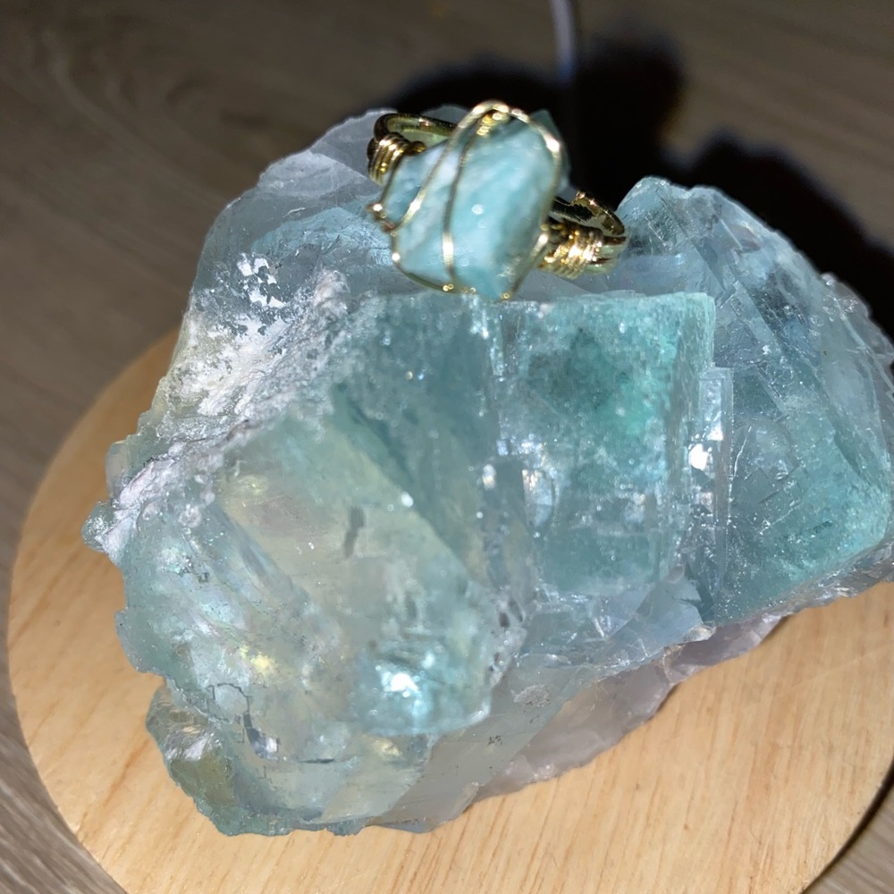 Raw Amazonite Wired Ring